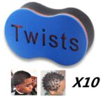 10pcs Magic Hair Twist Sponge Afro Coil Wave Hair Curl Sponge Brush Barber Tool Dread Afro Locs Sponge Brushes Hair Salon Supply